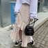 Ladies Floral Print Frill Side Slit Long Skirts